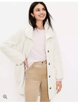 Buy Loft Women’s Small Sherpa Funnel Neck Teddy Jacket Coat Small NWT • 56.83£