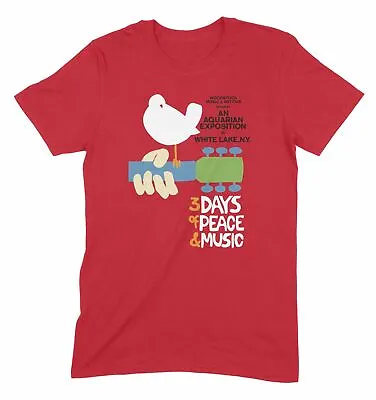 Buy Woodstock Festival Poster T Shirt - Vintage 1960s Hippie Psychedelia • 13.95£