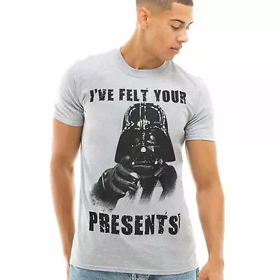Buy Official Star Wars Mens Darth Vader Presents Christmas T-shirt Grey S - XXL • 12.59£
