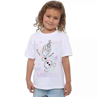 Buy Disney Girls T-Shirt Frozen Olaf Be Unique Top Tee 3-8 Years Official • 11.99£