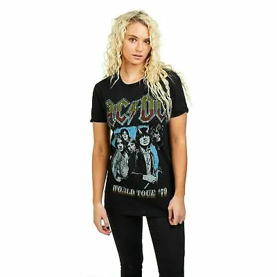 Buy AC/DC Ladies T-shirt World Tour 79 Black S - XXL Official • 13.99£