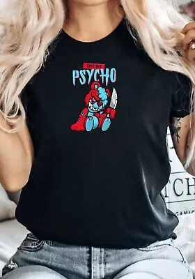 Buy Cute But Psycho Bear Designs  Ladies T-Shirt 8-16 • 11.50£