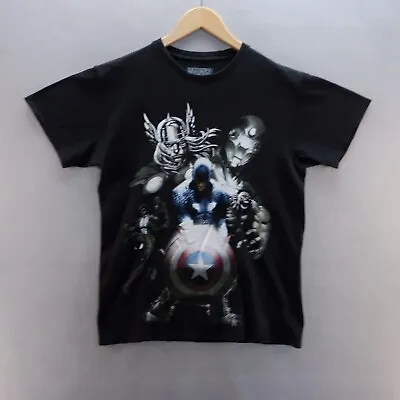 Buy Marvel T Shirt Medium Black Thor Ironman Avengers Short Sleeve Mens • 9.99£