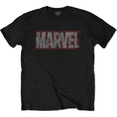 Buy Mens Marvel Logo Distressed Black T-shirt Official S,M,L,XL,XXL Free P+P • 11.99£