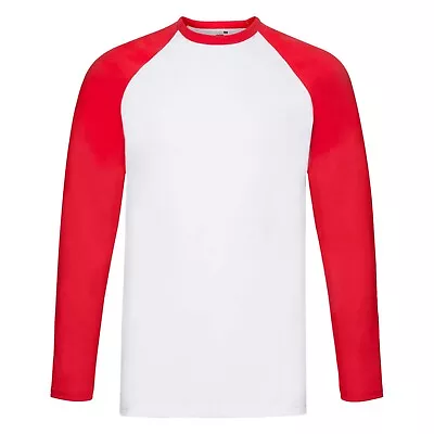 Buy Fruit Of The Loom Valueweight Long Sleeve Baseball T-Shirt - S-3XL - 4 Colours • 6.84£