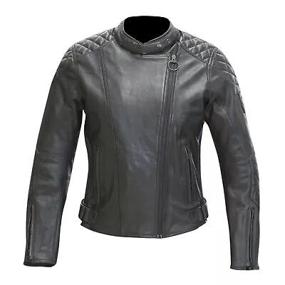 Buy Merlin Hadley Ladies Black Leather Motorcycle  Biker Jacket Size Uk 16 Reduced • 59£