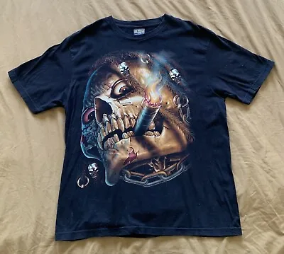 Buy Vintage Oz Rock Clothing Smoking Skeleton Tshirt • 31.62£