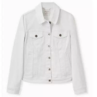 Buy Torrid White Button Down Cotton Jean Jacket Women's Torrid Size 2 - 2X Plus Size • 42.52£
