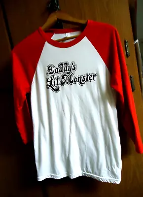 Buy Daddy's Little Monster T Shirt Nwot Small Unisex Suicide Squad L/s Red,white • 11.58£