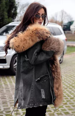 Buy Ladies Fur Lining Coat Womens Winter Warm Thick Long Jacket Outdoor Hooded Parka • 31.99£