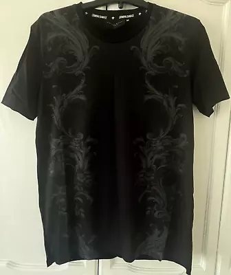 Buy Criminal Damage London Mens Black Grey Floral Scroll T Shirt Top Size M Medium • 8£