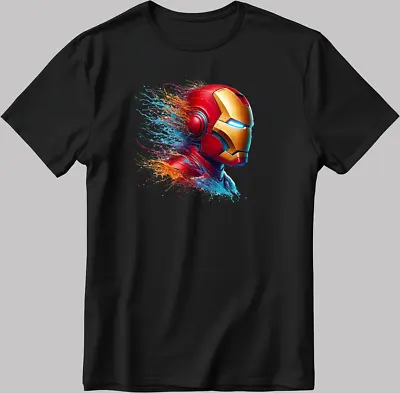 Buy Iron Man Marvel Avengers Short Sleeve White-Black Men's / Women's T Shirt N502 • 11£