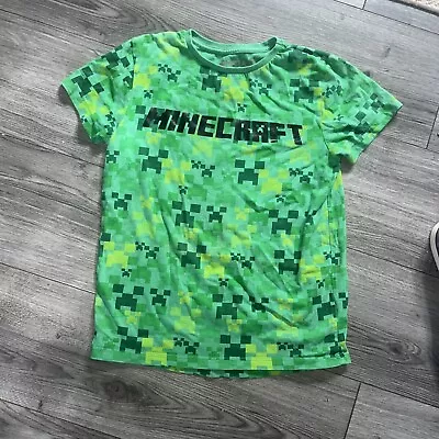 Buy Boys Minecraft T-Shirt Green Creeper. Age 10-11 • 3£