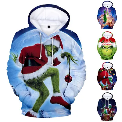 Buy Men Women Grinches Christmas Hoodies Sweatshirt Pullover Tops Costume Xmas Party • 19.24£