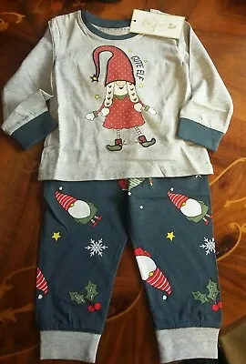 Buy Cute Elf Girls Boys Christmas Gonk Pjs Pyjamas Red & Grey Age 2 - 3 Years New • 5.99£
