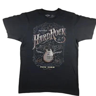 Buy Hard Rock Cafe New York T Shirt Size M Black Graphic Mens Cotton Big Print • 15.99£
