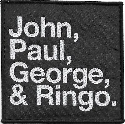 Buy THE BEATLES John Paul George & Ringo (black) Woven SEW-ON PATCH Official Merch • 3.99£