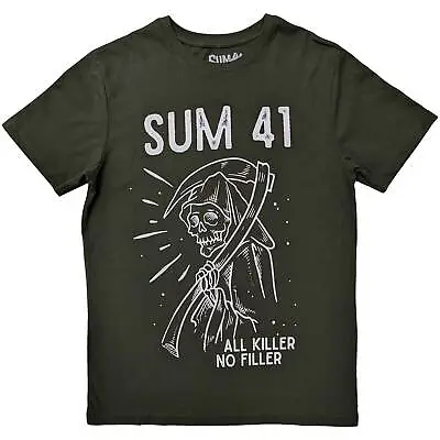 Buy Sum 41 T-Shirt All Killer No Filler Reaper Rock Official Green New • 15.95£