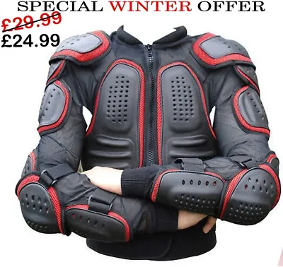 Buy Red/black Mens Spine Guard Ce Body Armour Motorbike Motorcycle Protection Jacket • 29.99£