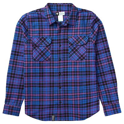 Buy LRG Men's Countdown Flannel Blue Long Sleeve Buttondown Shirt Clothing Appare • 32.11£