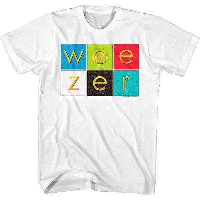 Buy Weezer Album Color Squares Band Name Men's T Shirt Rock Music Merch • 44.17£