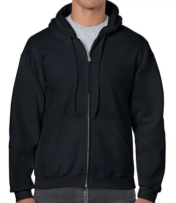 Buy Gildan Heavy Full Zip Hoodie Mens Classic Hooded Sweatshirt Unisex Jumper Top • 21.99£