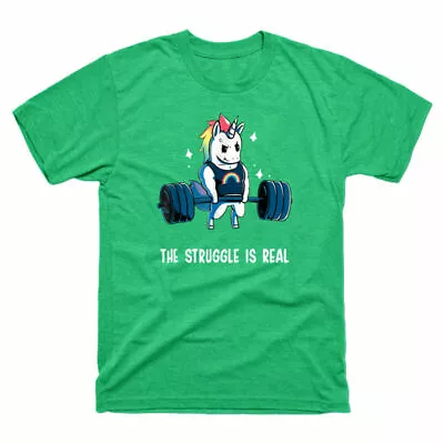 Buy For Shirt T Struggle Gymer Real Men's Unicorn Is Rainbow The Sport Funny Lovers • 13.99£