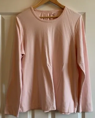 Buy Womens Lands End, Light Peach Pink, Long Sleeve Round Neck Cotton Top XL, Bnwot. • 8.85£