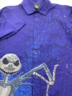 Buy Disney Store Mens Small Purple Nightmare Before Christmas Jack Graphic Shirt • 22.37£