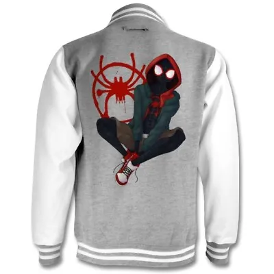 Buy Spiderman Across The Spider-Verse Morales 1 Varsity Jacket Bomber Letterman • 50£