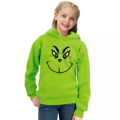 Buy Kid The Grinch's Print Hoodie Jumper Sweatshirt Xmas Hooded Pullover Winter Tops • 13.91£