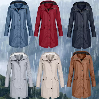 Buy Womens Waterproof Raincoat Ladies Outdoor Wind Rain Forest Jacket Coat • 14.99£