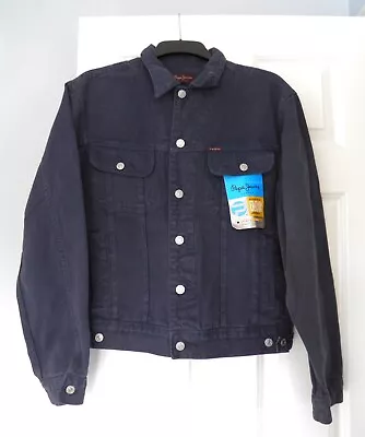Buy Men's M99 Pepe Jacket Navy Blue Denim Style Collared Jacket Size Medium • 12.99£