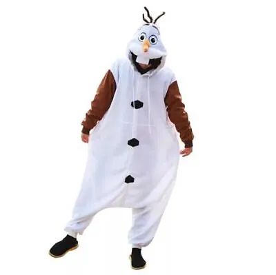 Buy Christmas Olaf Snowman Pyjama Nightgown Kigurumi Fancy Dress Hoody Sleepwear • 30.23£
