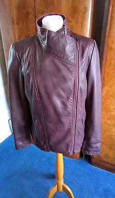 Buy Lakeland Brown/burgundy Leather Zip Up Jacket, In Excellent Condition, Size M • 50£