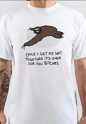 Buy NWT Grumpy Sloth Funny Caption Animal Comedy Unisex T-Shirt • 18.92£