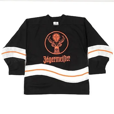 Buy Rare Vintage 90s Jagermeister LogoBlack Mesh  Hockey Jersey Mens Size Small • 50.08£