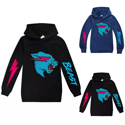 Buy Mr Beast Kids Hoodie Casual Hoody Sweatshirt Jumper Boys Girls Pullover Gifts UK • 12.82£