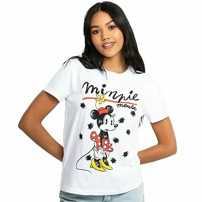 Buy Official Disney Ladies T-Shirt Minnie Scribble White Sizes S - XL • 13.99£