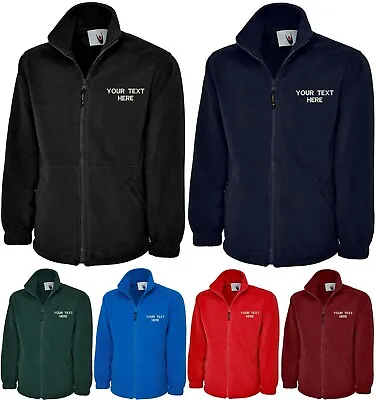Buy Personalised Embroidered Full Zip Micro Fleece Jacket Your Text Unisex Adult Top • 19.99£