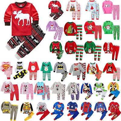 Buy 2Pcs/Set Xmas Kids Girls/Boys Pjs Sleepwear Nightwear Christmas Children Pajamas • 11.52£