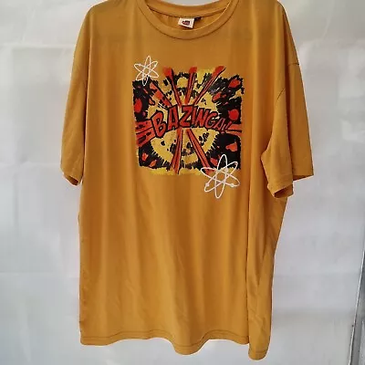 Buy Big Bang Theory Bazinga Yellow Cotton T-Shirt Size XL • 14.99£