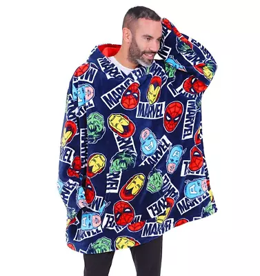 Buy Marvel Spiderman Hulk Mens Hoodie, Hooded Oversized  Fleece Blanket, One Size • 29.99£