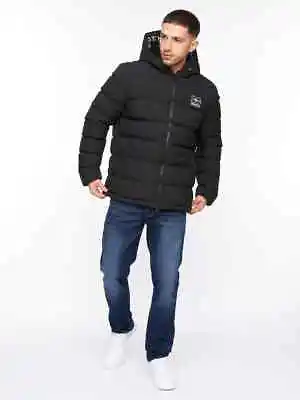 Buy Crosshatch Quality Hooded Puffer Bomber Jacket Pitsburg Fur Lined RRP £90 • 44.99£