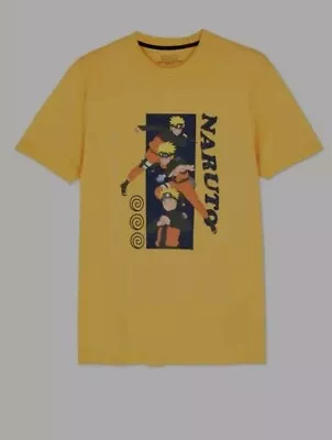 Buy Naruto Anime Yellow Tshirt BNWOT Large Summer One Piece AOT Primark • 4.99£
