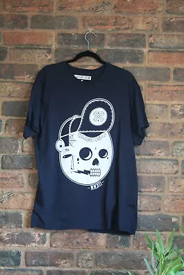 Buy Mens Navy Blue Skeleton Logo T-shirt By Culture Crew Size Large Used Condition • 10£