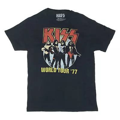 Buy KISS World Tour 77 Mens Band T-Shirt Black M • 11.99£
