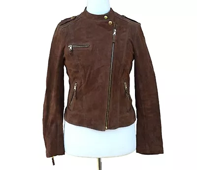 Buy Womens Vintage Yessica Brown Suede Biker Style Jacket Retro New Wave Indie 8 • 16.95£