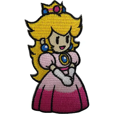 Buy Princess Peach Patch Iron Sew On Super Mario Brothers Nintendo Video Game Badge • 2.79£