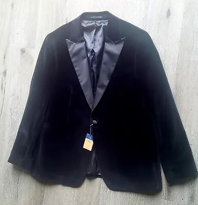Buy New CHARLES TYRWHITT Slim Fit Black Italian Velvet Jacket Size 48R RRP £249.95.  • 49.99£